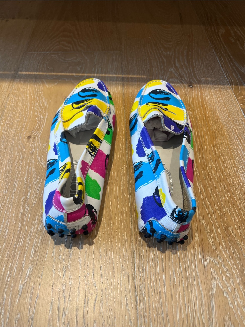 Tod’s Gommino Loafers Pop Art Eye Print Multicolor Italian Leather Women US 7.5 - Picture 5 of 16
